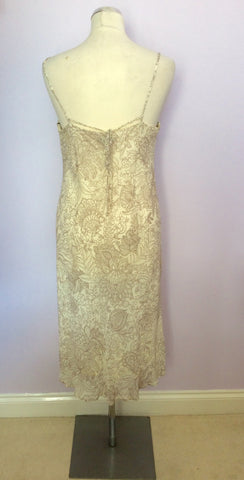 Coast Cream & Brown Floral Print Strappy Dress Size 16 - Whispers Dress Agency - Womens Dresses - 2