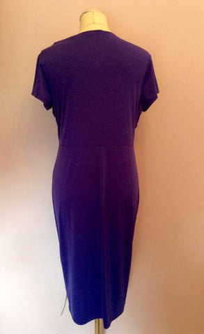 Brand New Julien Macdonald Purple Jewel Trim Jersey Dress Size 14 - Whispers Dress Agency - Womens Dresses - 3