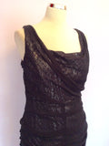 Brand New Frank Lyman Black Sequinned Net Overlay Cocktail Dress Size 14 - Whispers Dress Agency - Sold - 2