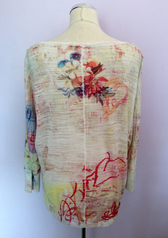 Marc Aurel Pastel Floral Print Fine Knit Top Size 42 UK 14 - Whispers Dress Agency - Womens Knitwear - 2