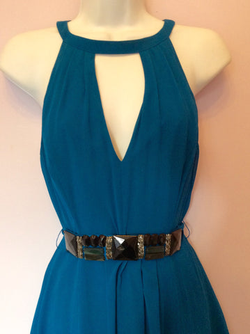 Ted Baker Turquoise Blue Silk Dress Size 1 UK 8 - Whispers Dress Agency - Sold - 2