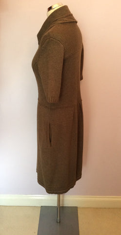 Marc Aurel Brown Short Sleeve Knit Dress Size 40 UK 12 - Whispers Dress Agency - Womens Dresses - 3