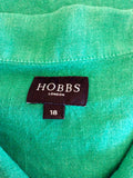 HOBBS GREEN LINEN SHORT SLEEVE LINEN SHIRT SIZE 18 - Whispers Dress Agency - Womens Shirts & Blouses - 3