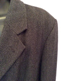 Di Caprio Dark Grey & Black Herringbone Wool & Cashmere Coat Size 46R / XL - Whispers Dress Agency - Sold - 3