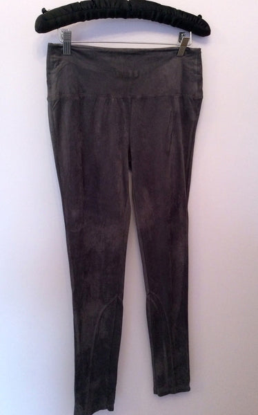 Mint Velvet Dark Grey Velour Leggings Size L - Whispers Dress Agency - Sold - 1