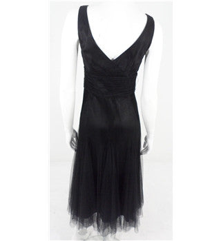 Monsoon black net overlay evening dress size 8 - Whispers Dress Agency - Womens Dresses - 3