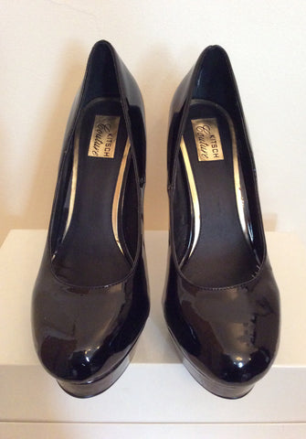 Brand New Kitch Couture Black Patent Platform High Heels Size 7/40 - Whispers Dress Agency - Womens Heels - 3