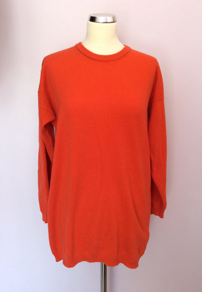 Vintage Jaeger Orange Lambswool Jumper Size 34" UK M/L - Whispers Dress Agency - Sold - 1