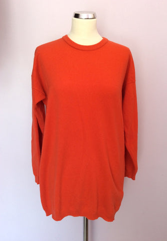 Vintage Jaeger Orange Lambswool Jumper Size 34" UK M/L - Whispers Dress Agency - Sold - 1
