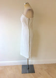 THE PRETTY DRESS COMPANY WHITE SEQUINNED ONE SHOULDER COCKTAIL DRESS SIZE 14 - Whispers Dress Agency - Womens Dresses - 5