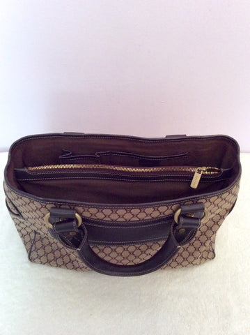 Celine Brown Fabric & Leather Handbag - Whispers Dress Agency - Sold - 5