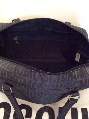 Moschino Dark Grey & Black Monogram Shoulder / Handbag - Whispers Dress Agency - Sold - 5