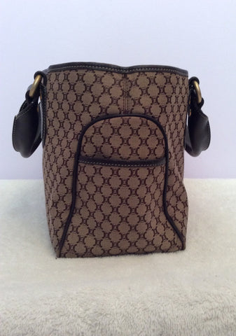 Celine Brown Fabric & Leather Handbag - Whispers Dress Agency - Sold - 4