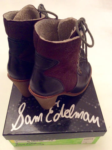 Sam Elderman Tara Black & Brown Lace Up Ankle Boots Size 5/38 - Whispers Dress Agency - Sold - 4