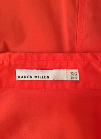 Karen Millen Orange Zip Up Shirt / Jacket Size 14 - Whispers Dress Agency - Sold - 4