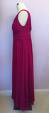 Brand New Laura Ashley Dark Pink Silk Maxi Dress Size 16 - Whispers Dress Agency - Sold - 3