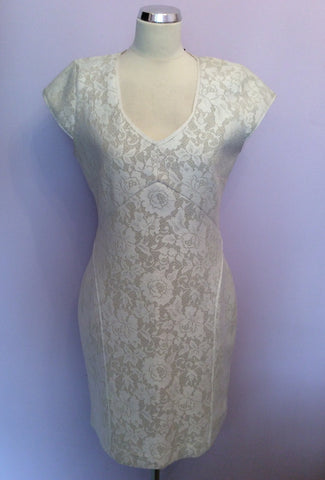 Brand New Reiss Cream Lace Jersey Dress Size 14 - Whispers Dress Agency - Womens Dresses - 6