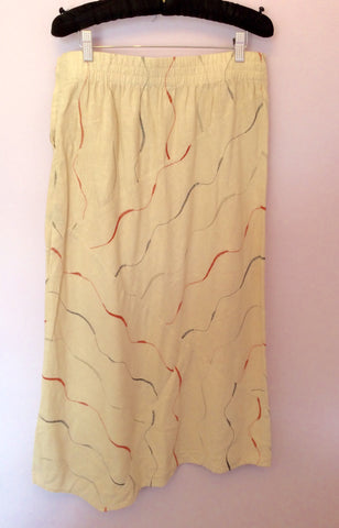Oska Natural Embroidered Calf Length Skirt Size II UK 12/14 - Whispers Dress Agency - Womens Skirts - 2