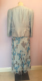 COUNTRY CASUALS LIGHT BLUE FLORAL PRINT SILK DRESS & JACKET SIZE 16 - Whispers Dress Agency - Sold - 4