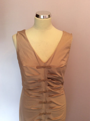 Max Mara Sportmax Blush Bow Trim Open Back Occasion Dress Size 12 - Whispers Dress Agency - Womens Dresses - 2