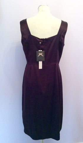 Brand New Phase Eight Aubergine Silk Dress Size 14 - Whispers Dress Agency - Sold - 3