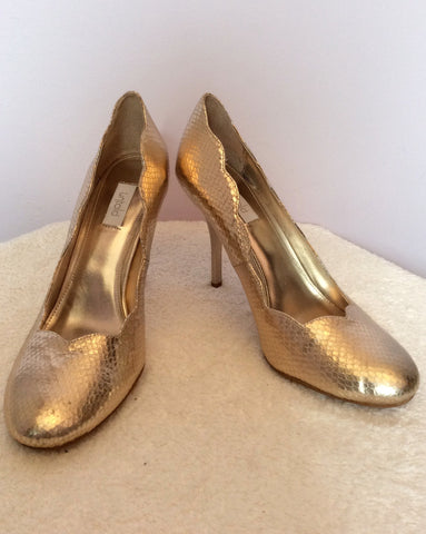 Brand New Untold Champagne Gold Leather Heels Size 7/40 - Whispers Dress Agency - Sold - 1