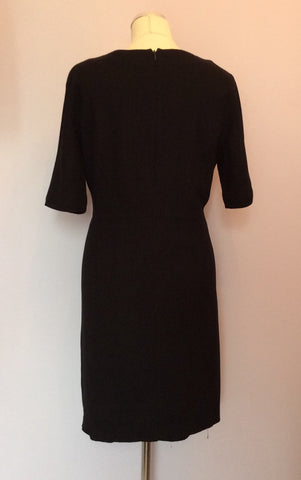 Jaeger Black Short Sleeve Pencil Dress Size 14 - Whispers Dress Agency - Sold - 5