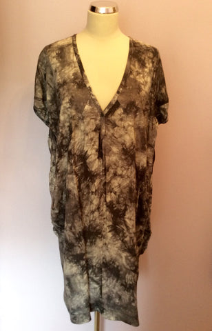 Sandwich Grey Print V Neck Shift Dress Size 40 UK 12/14 - Whispers Dress Agency - Sold - 1