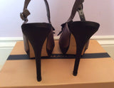 Brand New Paula Soler Brown & Black Satin Slingback Heels Size 4/37 - Whispers Dress Agency - Womens Heels - 5