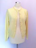 VINTAGE JAEGER YELLOW LAMBSWOOL TWINSET SIZE 34" UK S/M - Whispers Dress Agency - Womens Vintage - 2