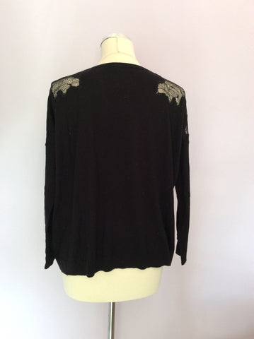 Whistles Black Lace Shoulder Jumper Size 6 - Whispers Dress Agency - Sold - 2