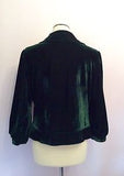 Cream Of Denmark Dark Green Velvet Jacket Size 40 UK 10 - Whispers Dress Agency - Sold - 3