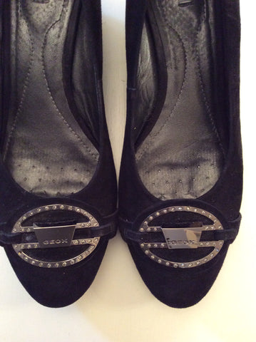 Geox Respira Black Suede Wedge Heels Size 6.5/39.5 - Whispers Dress Agency - Sold - 3