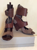 All Saints Brown Suede & Leather Peeptoe Eos Boots Size 5/38 - Whispers Dress Agency - Sold - 4