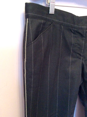 All Saints Black Pinstripe Wool Blend Crop Trousers M - Whispers Dress Agency - Sold - 2