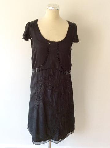 NOA NOA CHARCOAL EMBROIDERED & SEQUINNED DRESS SIZE M - Whispers Dress Agency - Womens Dresses - 3