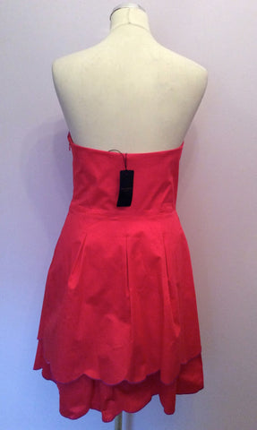 BRAND NEW TED BAKER FUSCHIA PINK STRAPLESS DRESS SIZE 3 UK 12 - Whispers Dress Agency - Womens Dresses - 2