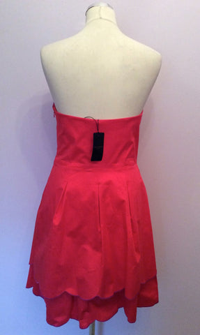 BRAND NEW TED BAKER FUSCHIA PINK STRAPLESS DRESS SIZE 3 UK 12 - Whispers Dress Agency - Womens Dresses - 2