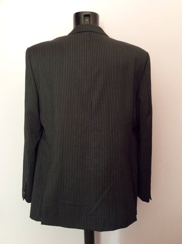 Marks & Spencer Autograph By Timothy Everast Dark Grey Pinstripe Wool Suit Size 44L/40W - Whispers Dress Agency - Mens Suits & Tailoring - 4