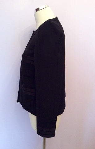 Jaeger Black Wool Box Jacket Size 12 - Whispers Dress Agency - Womens Coats & Jackets - 3
