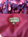 Hobbs Burgundy Floral Silk Blend Dress Size 8 - Whispers Dress Agency - Womens Dresses - 4
