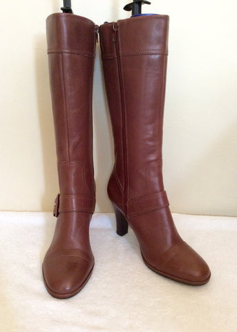 Brand New Clarks Russet Brown Leather Boots Size 6/39 - Whispers Dress Agency - Sold - 1