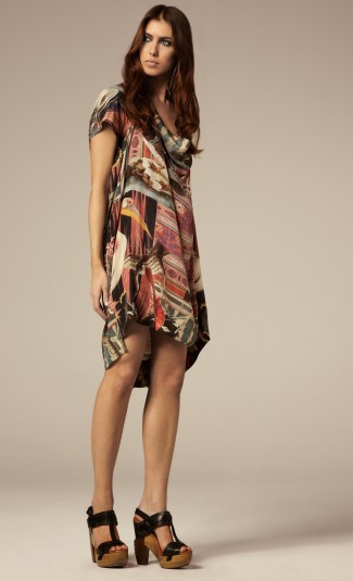 ALL SAINTS MULTICOLOURED PRINT ZORAIDA SILK DRESS SIZE 14 - Whispers Dress Agency - Sold - 1