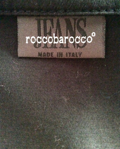ROCCOBAROCCO JEANS BLACK & SILVER TRIM COTTON JACKET SIZE 46 UK 14 - Whispers Dress Agency - Womens Coats & Jackets - 5