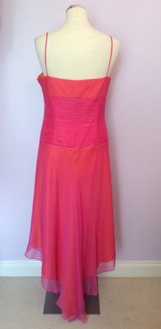 Laundry By Shelli Segal Pink & Orange Silk Dress Size 14 - Whispers Dress Agency - Womens Dresses - 4