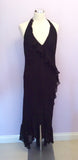 Coast Black Halterneck Frill Trim Dress Size 16 - Whispers Dress Agency - Sold - 2