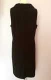 SANDWICH BLACK SCOOP NECK COLLARED DRESS SIZE 44 UK 16 - Whispers Dress Agency - Womens Dresses - 3