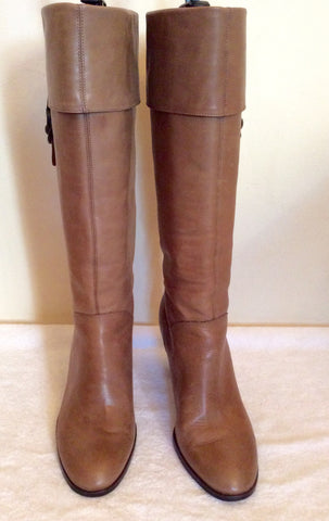 Moda In Pelle Camel Leather Knee Length Boots Size 5/38 - Whispers Dress Agency - Womens Boots - 3
