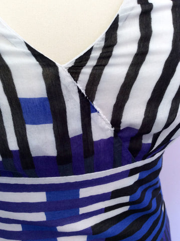 Monsoon Purple, White & Blue Print Maxi Dress Size 8 - Whispers Dress Agency - Womens Dresses - 4