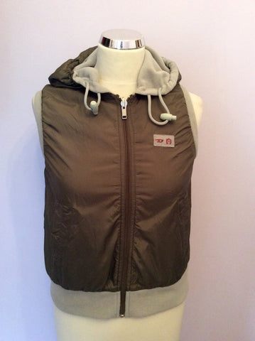 Reversible Diesel Khaki & Beige Zip Up Gilet Size S - Whispers Dress Agency - Womens Gilets & Body Warmers - 1